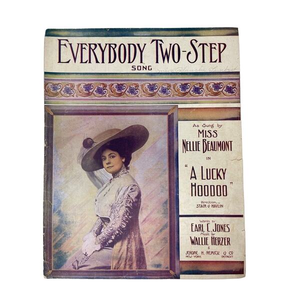 1912 Everybody Two Step Sheet Music Earl C Jones Wallie Herzer A Lucky Hoodoo - Picture 2 of 9